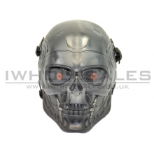 Airsoft Full Face T800 Terminator Mask (with Mesh Eye Protection) (Black)