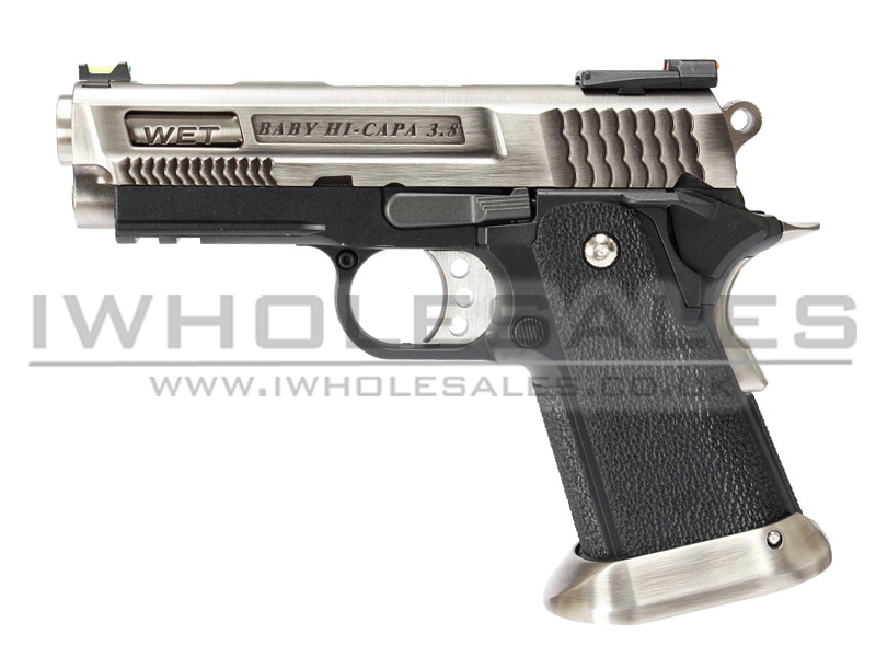 WE HI-CAPA 3.8 Brontosaurus GBB Pistol (Silver Slide) WE HI-CAPA 3.8 Brontosaurus GBB Pistol (Silver Slide)