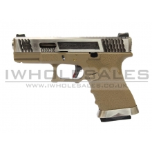 WE Custom Pistol Tan (Silver Slide and Silver Barrel)