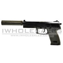 Double Eagle M23 Spring Pistol with Silencer (Black)