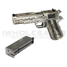 WE 1911 Mehico Double Barrel GasBB Pistol (Ful Metal - Drug Lord)