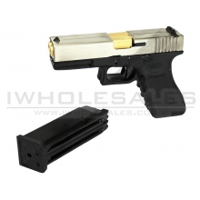 WE 17 Series Pistol Double Barrel GasBB Pistol (Ful Metal - Full Auto - Silver)