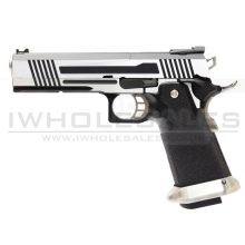 Armorer Works Custom Hi-Capa GBBP (Split Silver Slide - Black Frame - AW-HX1001)