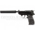 WE WW2S with Silencer Gas Blowback Pistol (Black)