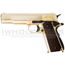 WE 1911A Titanium Gold Gas Blowback Pistol (Full metal - Gold)