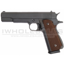 WE 1911 'Hi-Capa Mag.' Gas Blowback Pistol (Brown Grip - Black)