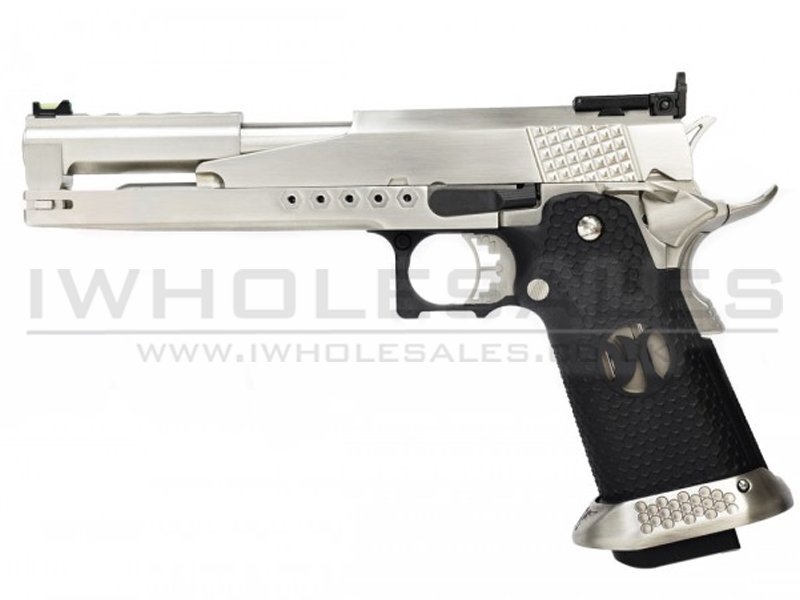 Armorer Works Custom 'Race Guns' Hi-Capa GBBP (Dragon Silver Slide - Black Grips - AW-HX2201) Armorer Works Custom 'Race Guns' Hi-Capa GBBP (Dragon Silver Slide - Black Grips - AW-HX2201)