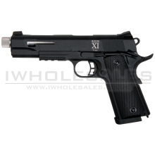 Secutor - Rudis XI - 1911 Custom Pistol (Silver Barrel - Co2 Powered - Gas Ready - Black)