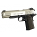 Colt 1911 (Rail) Co2 Blowback Pistol Dual Tone (Silver/Black - Cybergun - 180531)