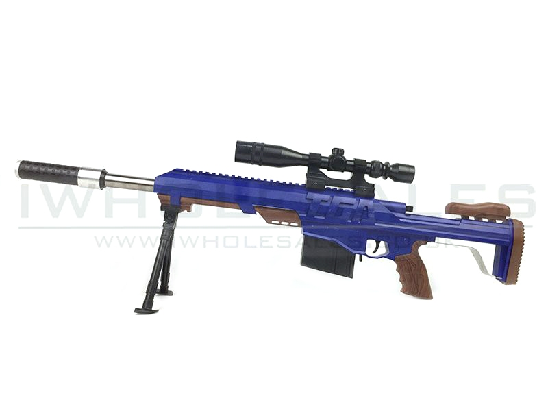 CCCP Custom Barrett with Mock Scope, Bipod and Silencer Spring Rifle (Blue - 2017A) CCCP Custom Barrett with Mock Scope, Bipod and Silencer Spring Rifle (Blue - 2017A)