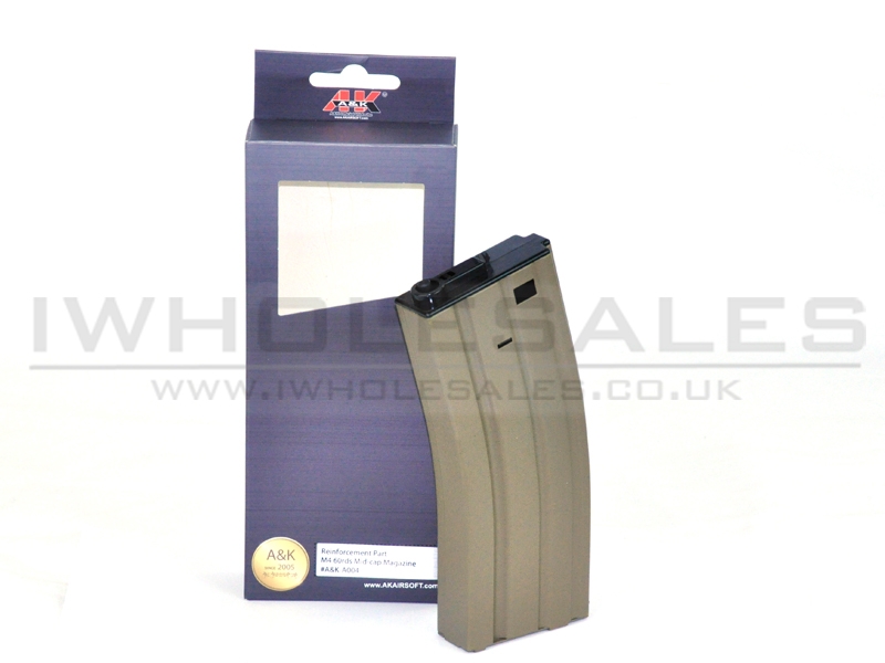 A&K M4 Magazine (Metal - 60 Rounds - Tan - A004-TAN) A&K M4 Magazine (Metal - 60 Rounds - Tan - A004-TAN)