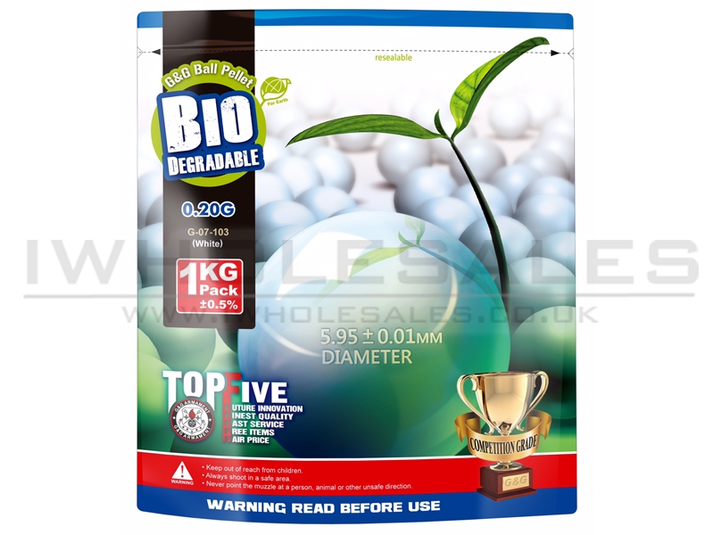 G&G Competition Grade Bio. 0.20g BB's (5000 - 1 Kilo) (G-07-103) G&G Competition Grade Bio. 0.20g BB's (5000 - 1 Kilo) (G-07-103)