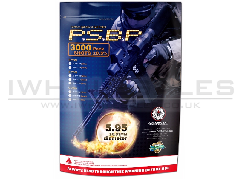 G&G P.S.B.P. 0.25g BB's (3000) (G-07-108) G&G P.S.B.P. 0.25g BB's (3000) (G-07-108)