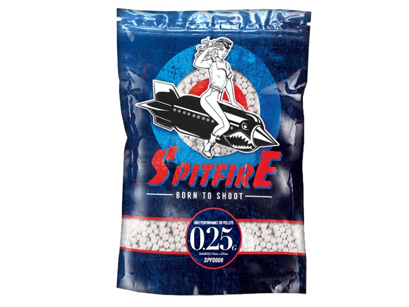 Spitfire 0.25g BB Pellets (1 Kilo - 4000 Rounds - White) Spitfire 0.25g BB Pellets (1 Kilo - 4000 Rounds - White)