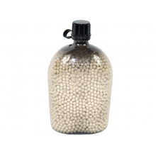 Big Foot Diamond Precision 0.28G White BB Pellets (5000 Rounds - Water/BB Canteen Bottle - Black - Bio)