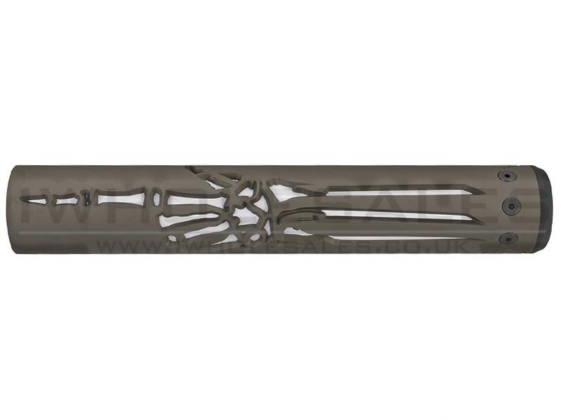 Unique ARs CNC Machined Skeleton Hand Handguard for AR15 Pattern Rifles (Black - 12" - With Airsoft Barrel Nut) Unique ARs CNC Machined Skeleton Hand Handguard for AR15 Pattern Rifles (Black - 12" - With Airsoft Barrel Nut)