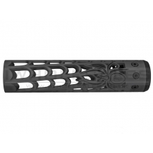 Unique ARs CNC Machined Spider Web Handguard for AR15 Pattern Rifles (Black - 9" - With Airsoft Barrel Nut)