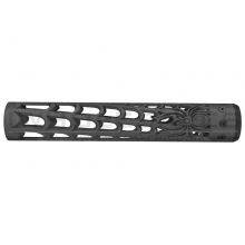 Unique ARs CNC Machined Spider Web Handguard for AR15 Pattern Rifles (Black - 12" - With Airsoft Barrel Nut)