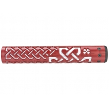 Unique ARs CNC Machined Celtic Knot Handguard for AR15 Pattern Rifles (Red - 12" - With Airsoft Barrel Nut)