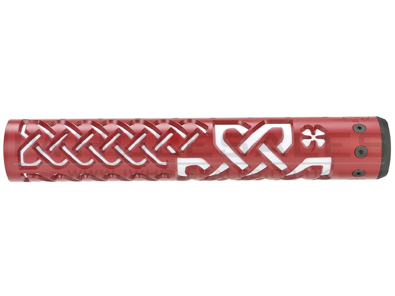 Unique ARs CNC Machined Celtic Knot Handguard for AR15 Pattern Rifles (Red - 12" - With Airsoft Barrel Nut) Unique ARs CNC Machined Celtic Knot Handguard for AR15 Pattern Rifles (Red - 12" - With Airsoft Barrel Nut)