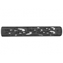 Unique ARs CNC Machined Flame Handguard for AR15 Pattern Rifles (Black - 12" - With Airsoft Barrel Nut)