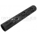 Unique ARs CNC Machined Flame Handguard for AR15 Pattern Rifles (Black - 12" - With Airsoft Barrel Nut)