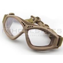 Big Foot Clear Glasses (FAST Helmet Adapted Version) (Tan)