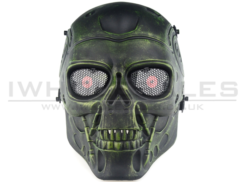 Big FootFull Face T800 Terminator Mask (with Mesh Eye Protection - Green/Bronze) Big FootFull Face T800 Terminator Mask (with Mesh Eye Protection - Green/Bronze)