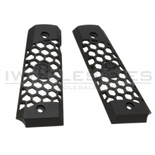 WE 1911 Hex Cut Grip Set (Full Metal - Black)