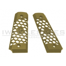 WE 1911 Hex Cut Grip Set (Full Metal - Tan)