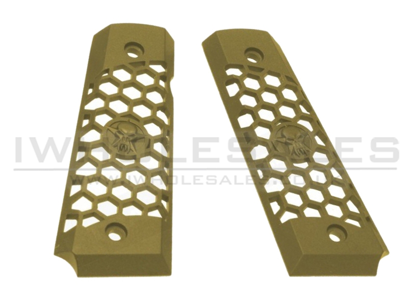 WE 1911 Hex Cut Grip Set (Full Metal - Tan) WE 1911 Hex Cut Grip Set (Full Metal - Tan)