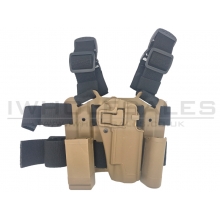 Big Leg Holster 226 with Two Pouches (Hard - Tan)