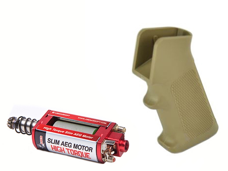 Ares Slim Pistol Grip for M4 with High Torque Slim AEG Motor (Tan - PG-M-001-DE) Ares Slim Pistol Grip for M4 with High Torque Slim AEG Motor (Tan - PG-M-001-DE)