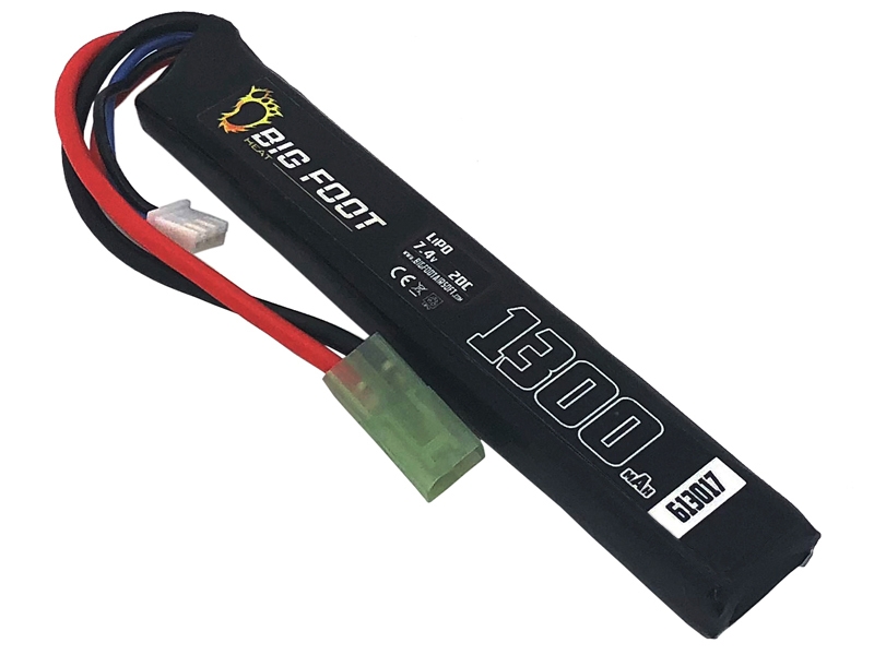 Big Foot Heat Lipo Battery 1300 mAh 7.4v 20c (Stick - 130mm) Big Foot Heat Lipo Battery 1300 mAh 7.4v 20c (Stick - 130mm)