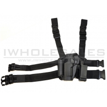 CCCP Big Leg Holster 17 Series with Two Pouches (Left Handed - Hard - Black)